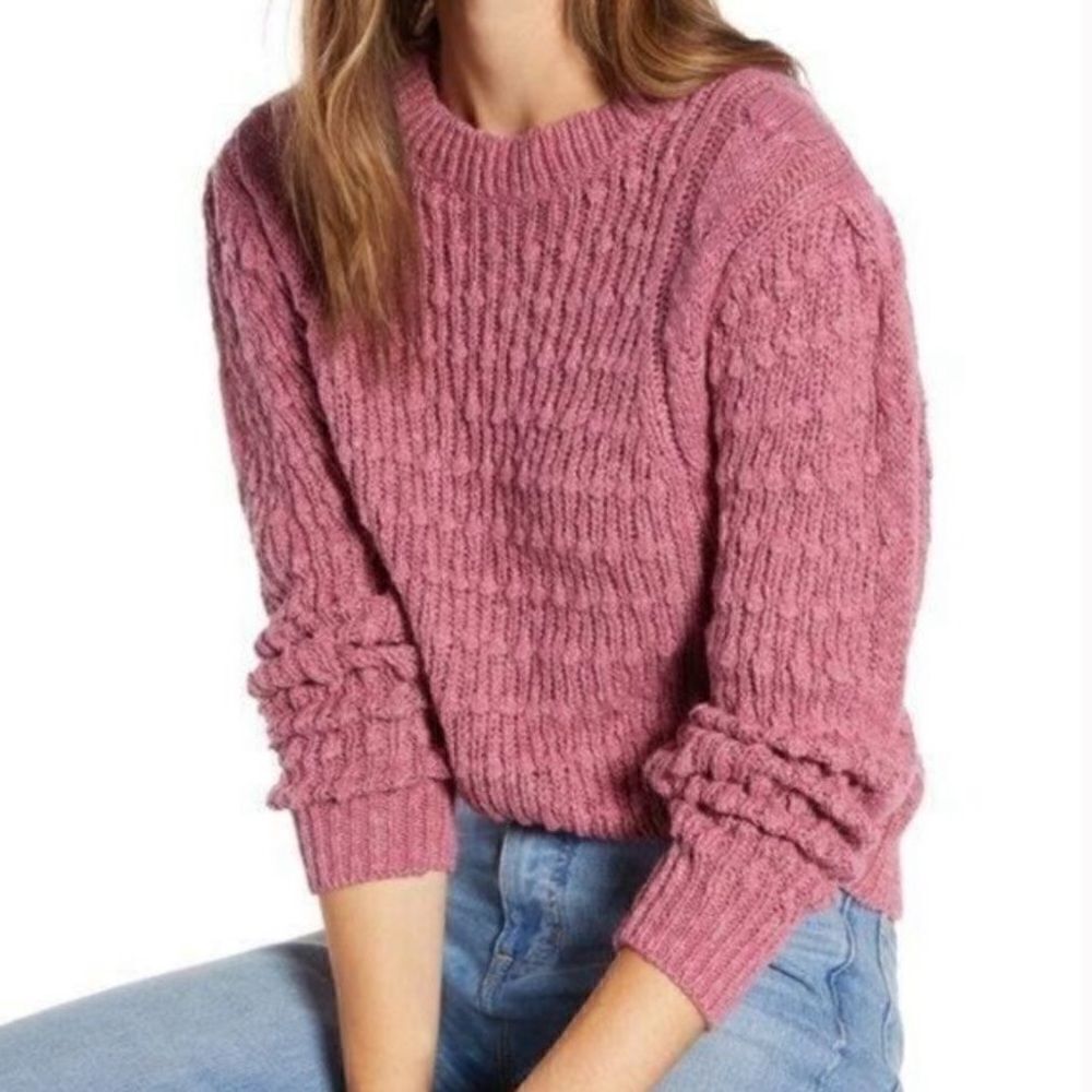 NWT Something Navy Cotton Linen Sweater - Picture 3 of 11